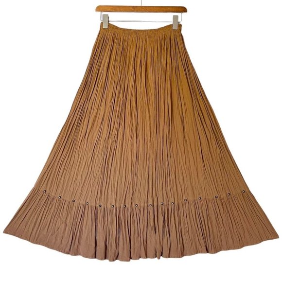 Scully Skirts 8s Vintage Scully Brown Rayon Broomstick Sliver Rivet